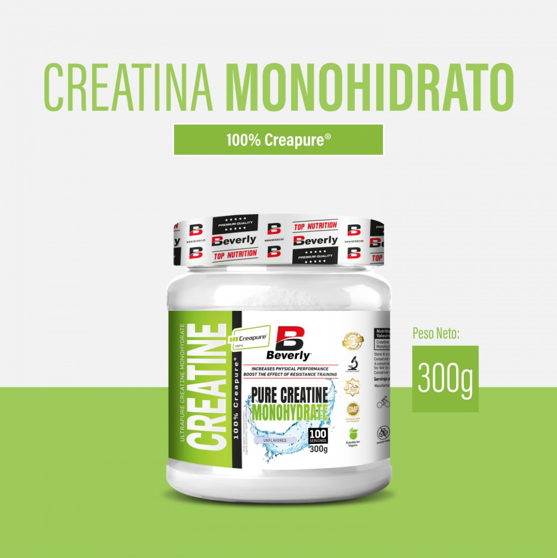 Beverly Nutrition Creatina Creapure® – 300 g | Recupero Muscolare
