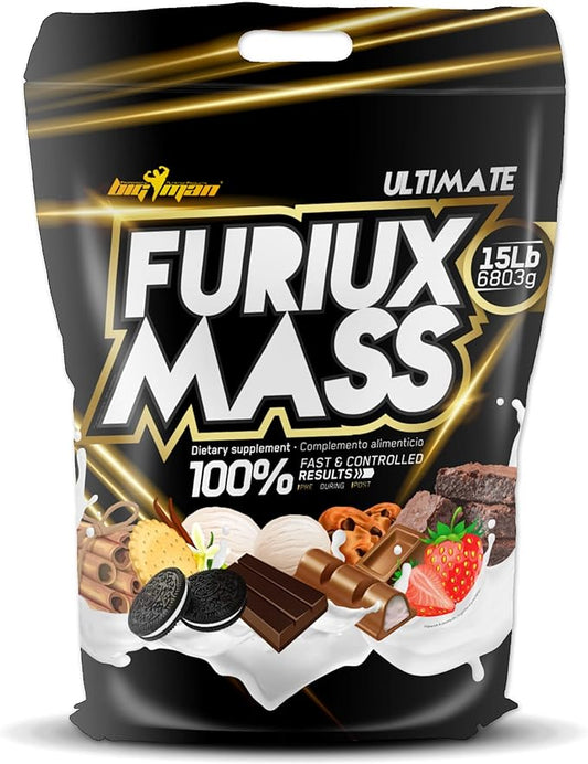 BIG MAN | Mass Furiux 6,6kg (15 libras) | Suplemento de ganho de peso Aumente o volume rapidamente | Amilopetina | Dextrose