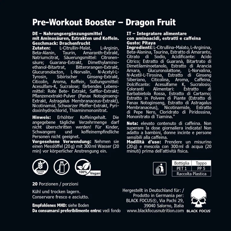 Black Focus Pro - Pre Workout Booster