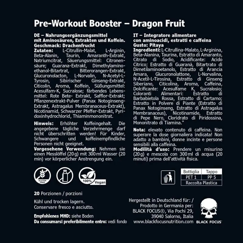 Black Focus Pro - Pre Workout Booster BLACK FOCUS