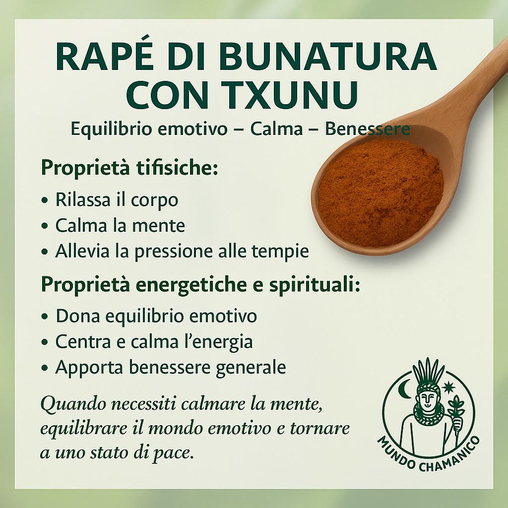 Rapé 15gr Bunatura com Txunu (origem indígena Huni Kuin)