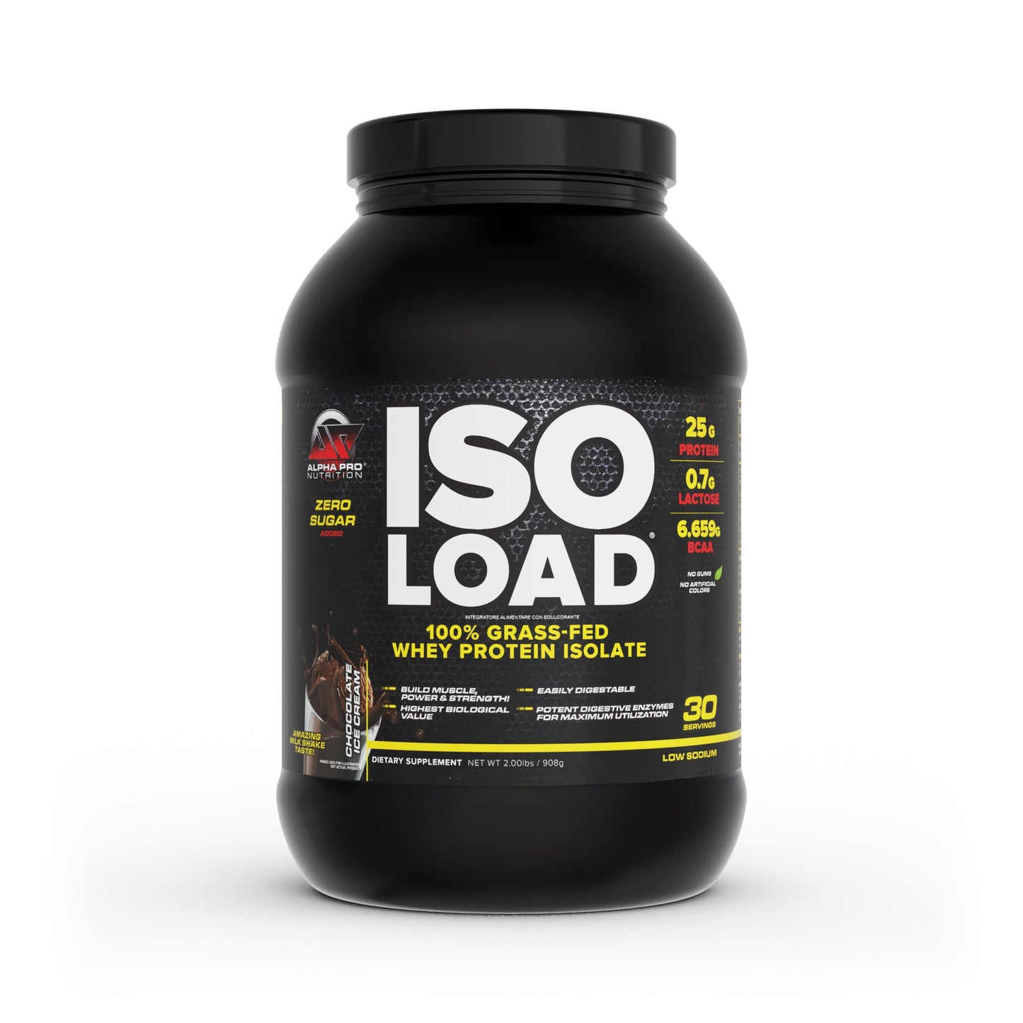 ISOLOAD® 908G - Incluso donde aislado | Nutrición alfa pro