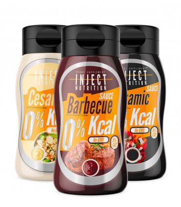 Salsa 0 Kcal 310ml – Condimento Cero Grasas Cero Azúcares 10 Sabores | INYECTAR Nutrición