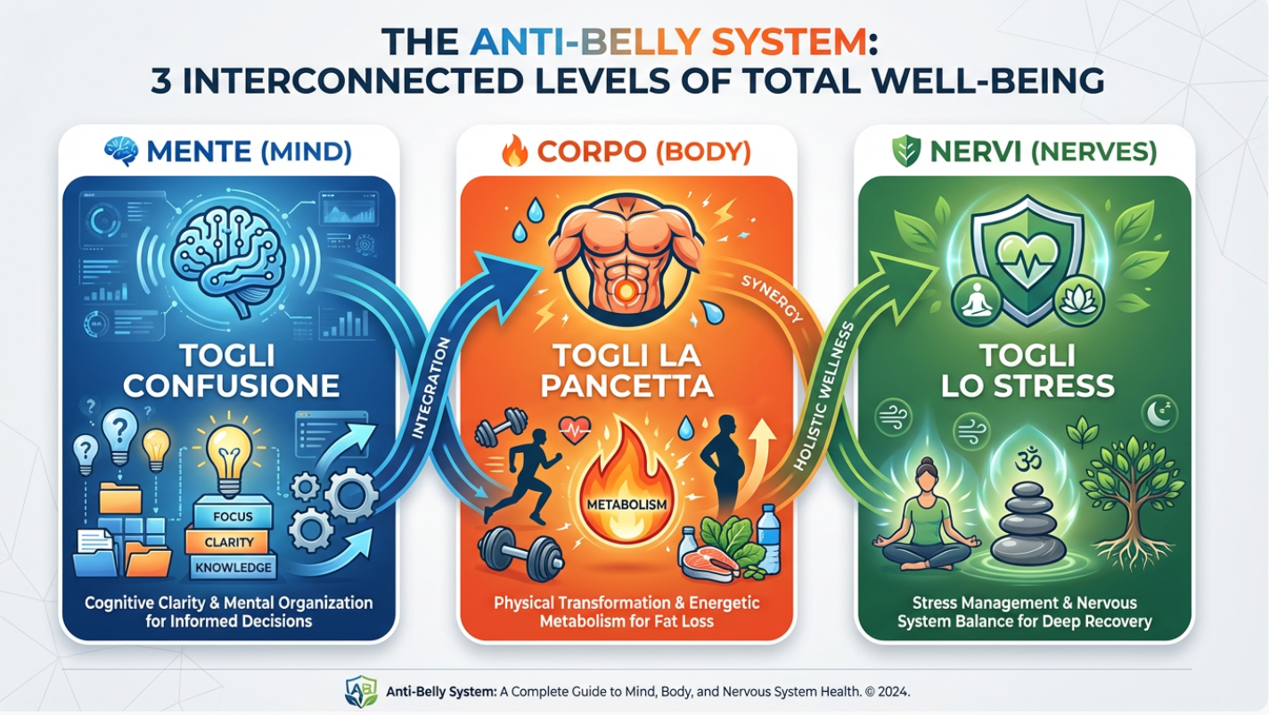 Kit Anti-Pancia - Sistema Completo 3 Livelli per Addominali Definiti in 12 Settimane