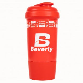 Shaker Beverly Nutrition Premium | Vermelho | 500 ml | Com dispensador e grade anti-grade