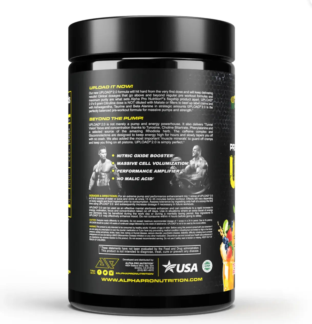 UPLOAD® 2.0 - Pre-Workout Estremo per Energia, Pump e Focus Mentale Alpha Pro Nutrition