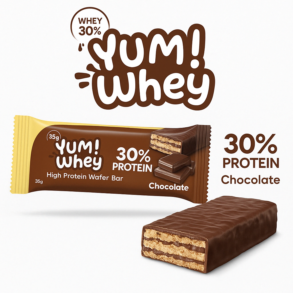 Beverly Nutrition Barretta Yum Whey Wafer 35 g - 30% Proteine Cioccolato (Scatola da 24 unità)