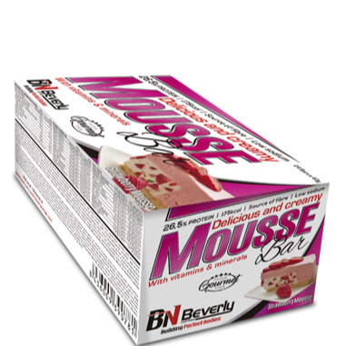 Beverly Nutrition Mousse Bar - Packung von 24 Bars Joghurt und Erdbeere