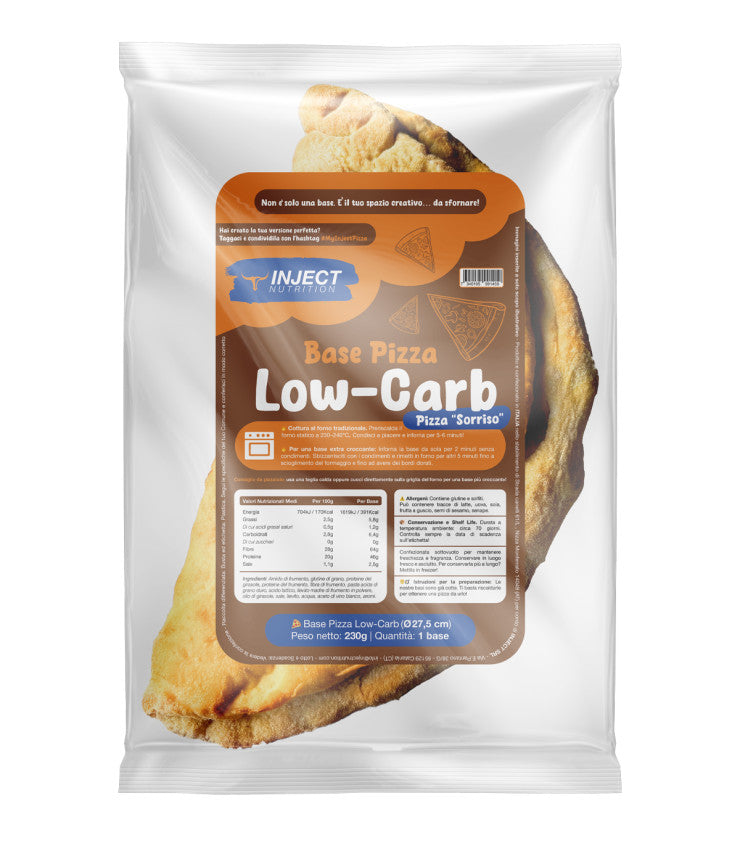 Base de pizza baja en carbohidratos 200g | Sólo 5,6 g de carbohidratos por porción | INYECTAR Nutrición