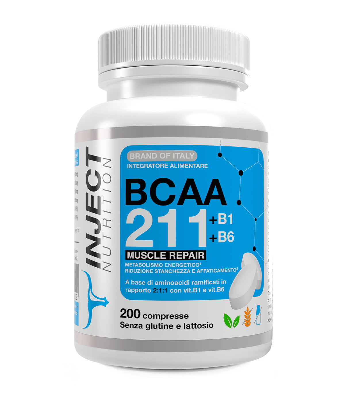 BCAA 2:1:1 | 200 tablets | Branched Chain Amino Acids | Inject Nutrition