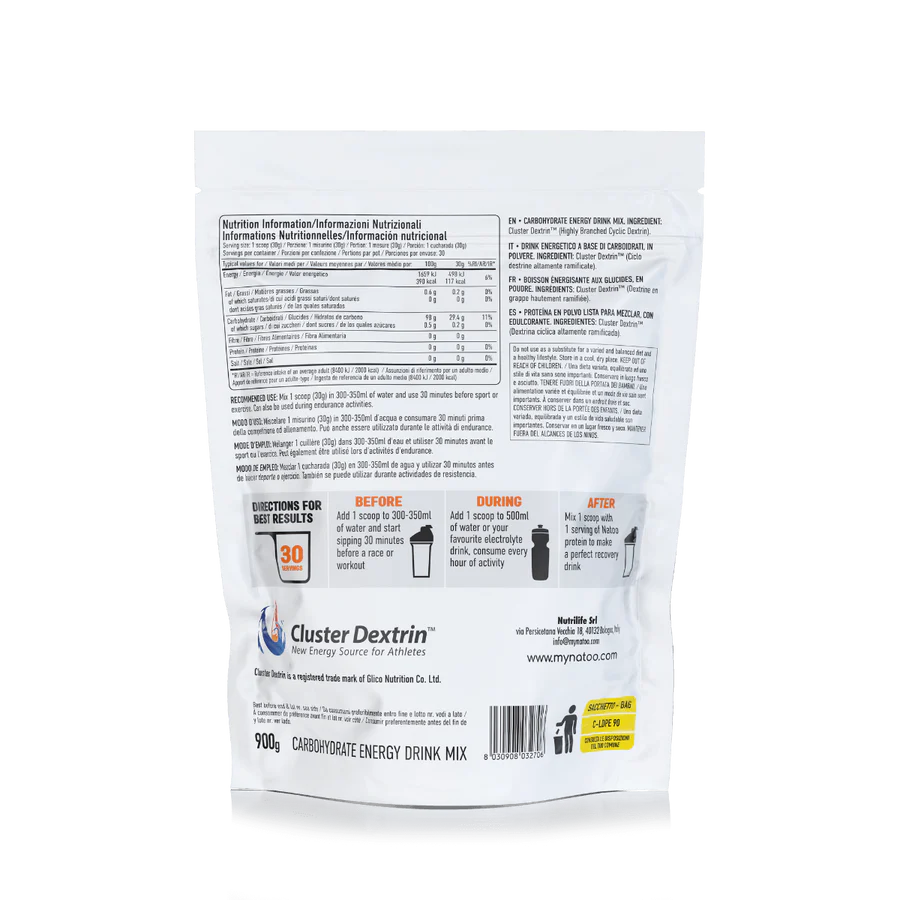 Nätoo Cluster Dextrin ™ Performance 900 gr | Ciclo de Dextrina