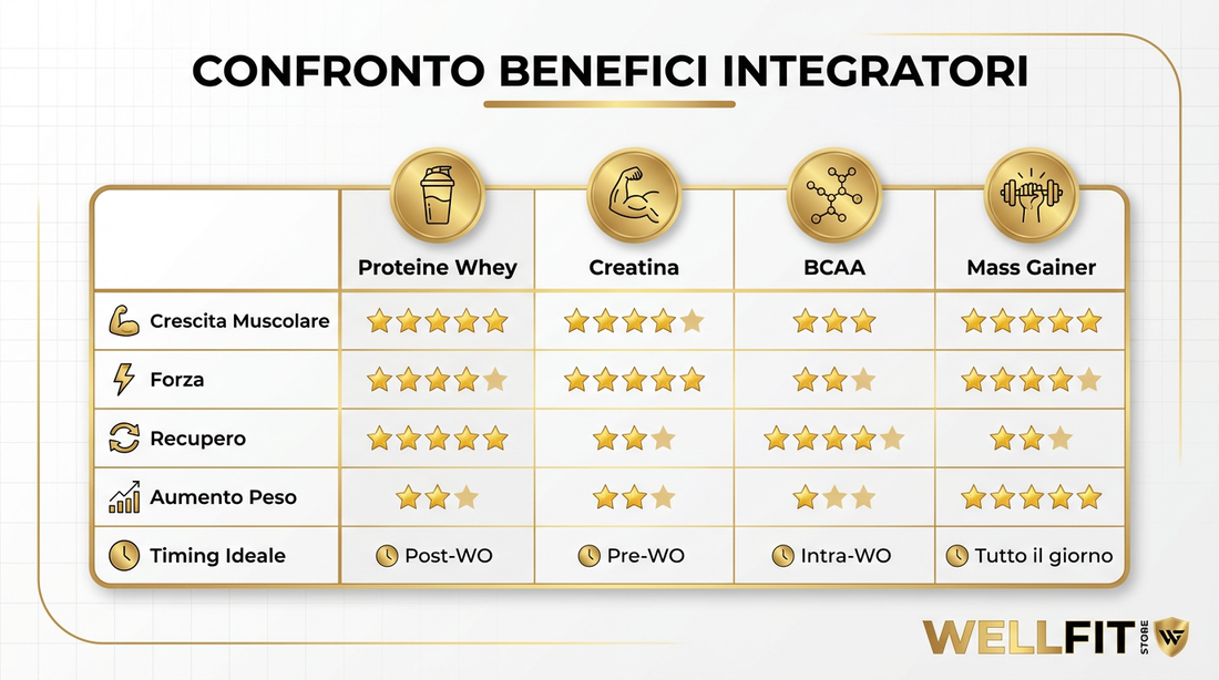 Integratori per massa muscolare: guida completa per aumentare la forza