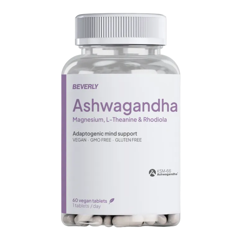 Ashwagandha KSM-66 60 Capsule Beverly Nutrition | Adattogeno per Stress Energia e Benessere
