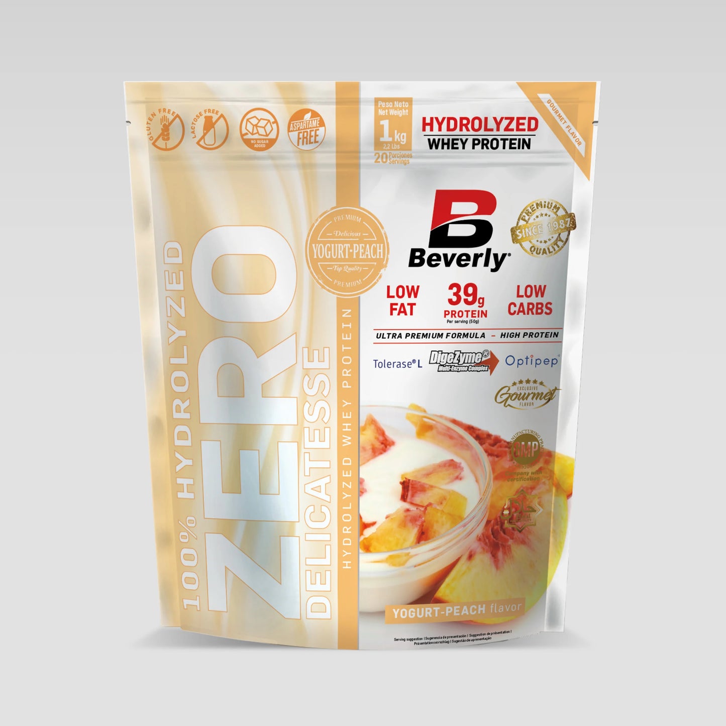 BEVERLY NUTRITION HYDROLISÉE ZÉRO DÉLICATESSE 1KG | Protéine de lactosérum hydrolysée 80% | Avec Digezyme et Tolerase Beverly Nutrition