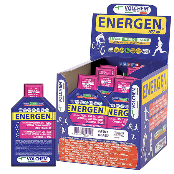 Energen 30x30ml Gel Energetico Volchem | Maltodestrine, BCAA e Caffeina