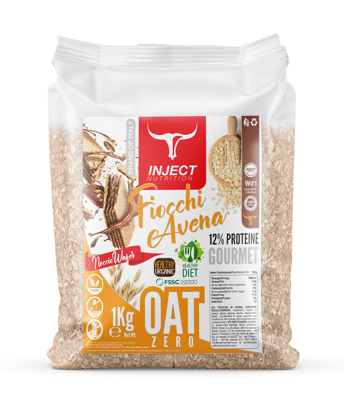 Fiocchi di Avena Baby 1Kg | Carboidrati puliti e colazione fitness | Inject Nutrition