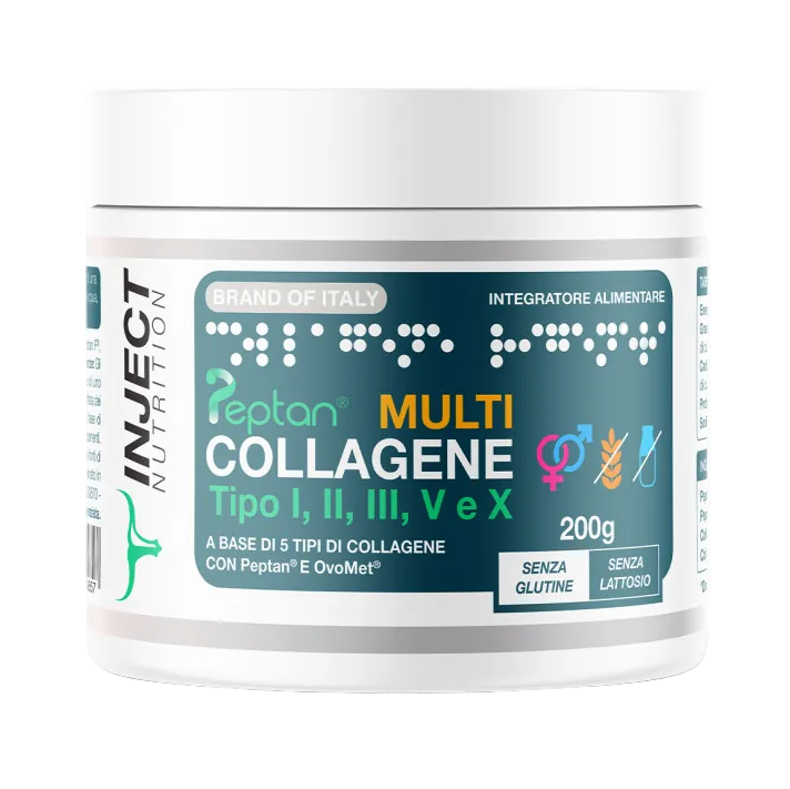 Multi Collagène Types I II III IV X 200g | Peau, articulations et récupération | Injecter la nutrition