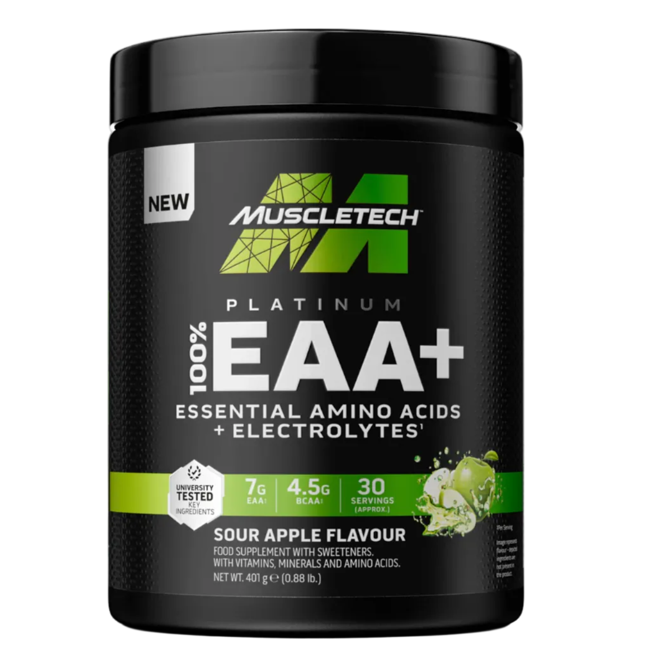 MuscleTech Platino 100% EAA+ | 7,4 g de AA + 4,5 g de BCAA | 5 electrolitos | Fuerza + Recuperación + Hidratación | tecnología muscular