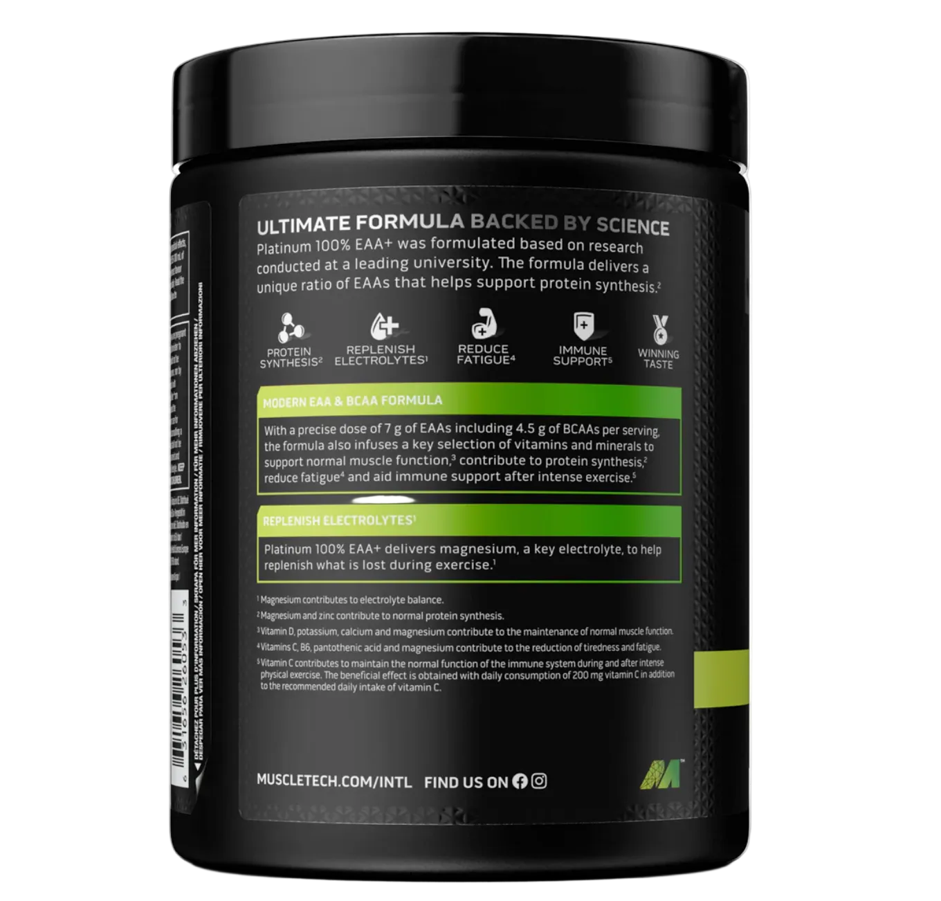 MuscleTech Platino 100% EAA+ | 7,4 g de AA + 4,5 g de BCAA | 5 electrolitos | Fuerza + Recuperación + Hidratación | tecnología muscular