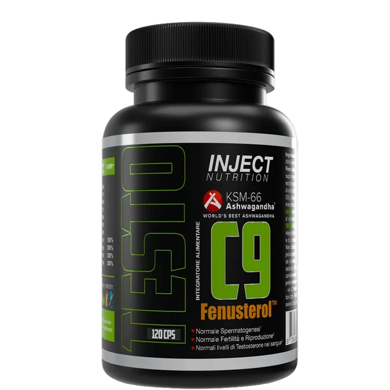 Testo C9 KSM-66 Fenustérol 120 cps | Soutien naturel à la testostérone | Injecter la nutrition