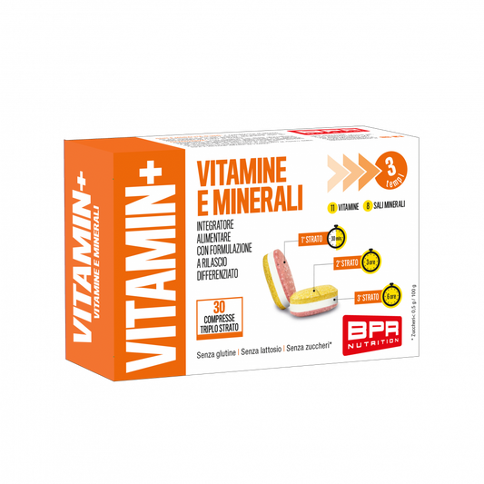 Vitamina nutricional BPR+ 30 comprimidos de camada tripla | Liberação gradual multivitamina
