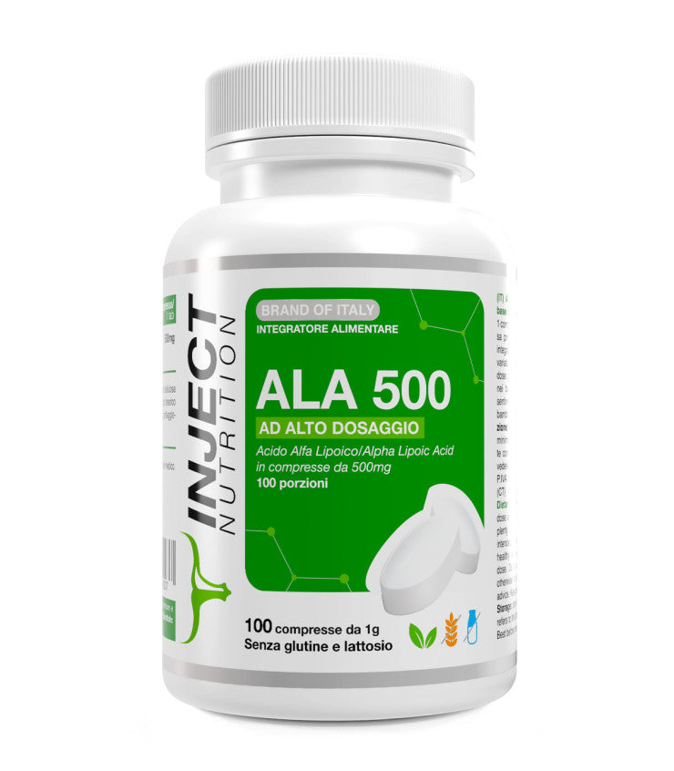 ALA 500 Forte 100 Compresse Inject Nutrition | Acido Alfa Lipoico 500mg
