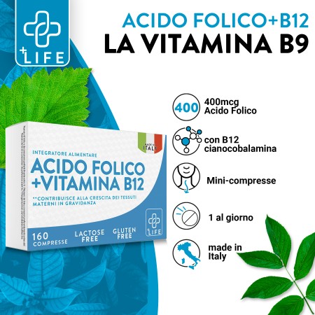 FOLIC ACID + B12 +Life | 180 capsules 