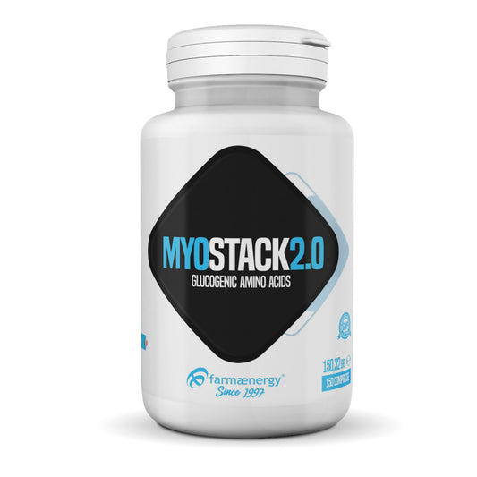 Myostack 2.0 150 tabletas | BCAA + GAA + Taurina + B6 | Glucogenético anticatabólico | Energía e Hipertrofia | Farmaenergía
