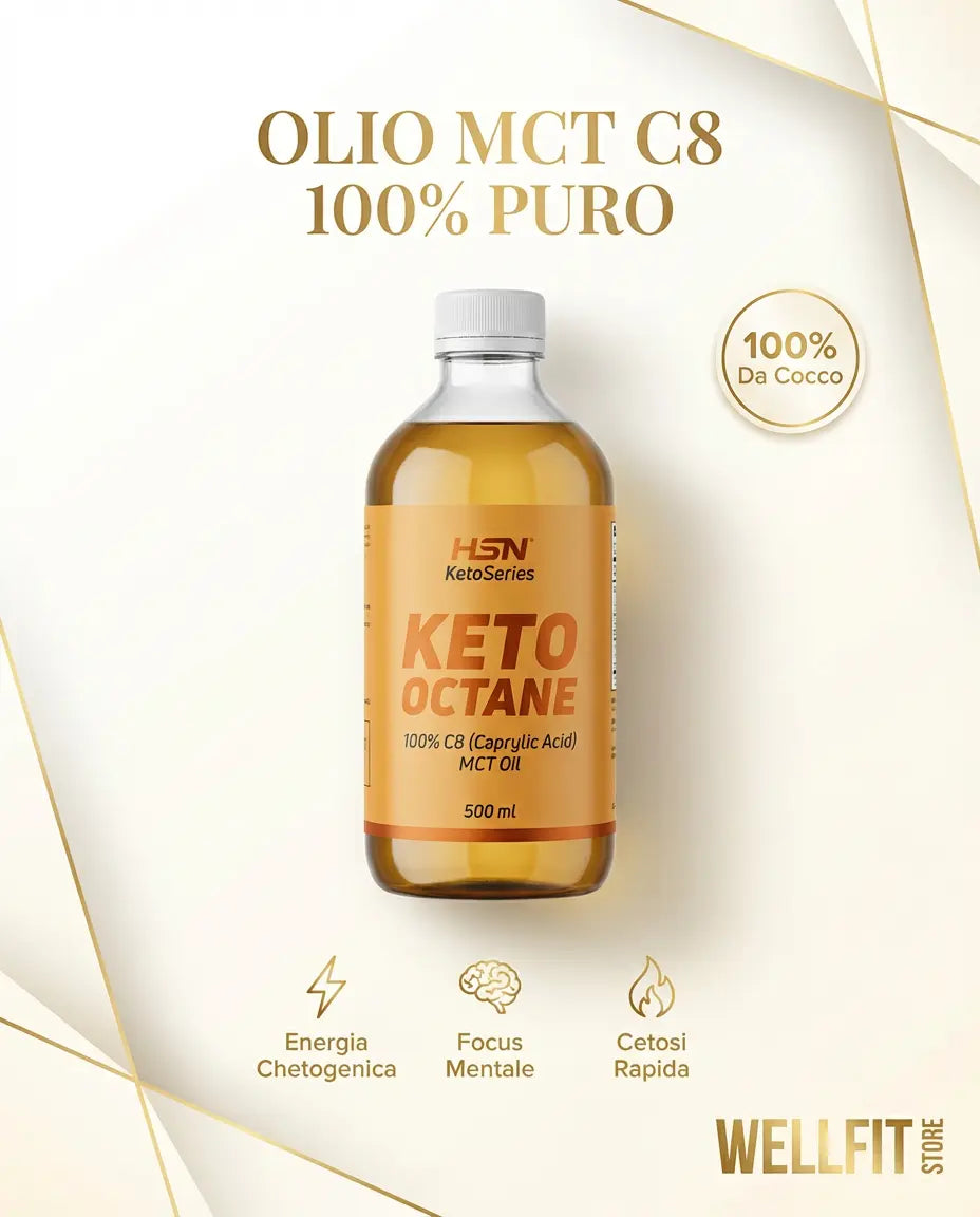 KETO OCTANE - ACEITE MCT C8 100% PURO DE COCO - WELLFITSTORE.COM