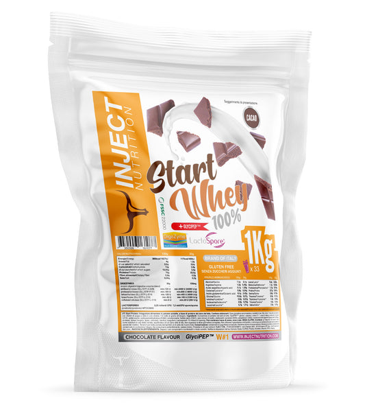 START WHEY PROTEIN | proteine concentrate per massa muscolare e recupero | Inject Nutrition