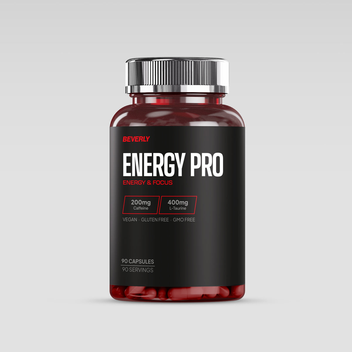 Energy Pro Caffeine + Taurine 90 Caps Beverly Nutrition